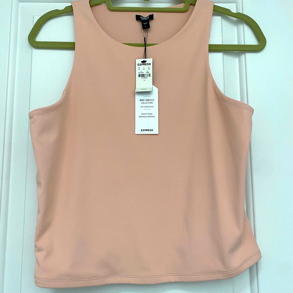 Express Body Contour High Compression High Neck Cropped Tank